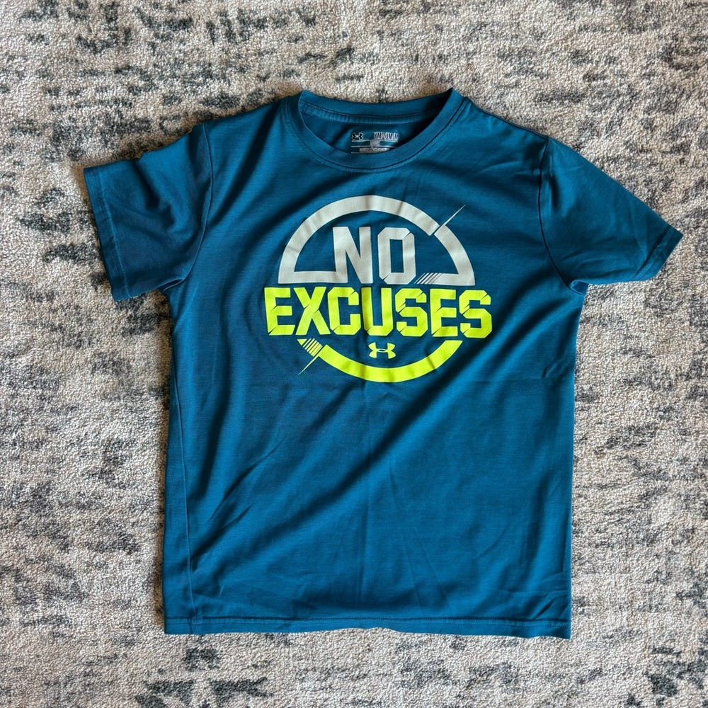 Under Armour Kids Teal 'No Excuses' Tee